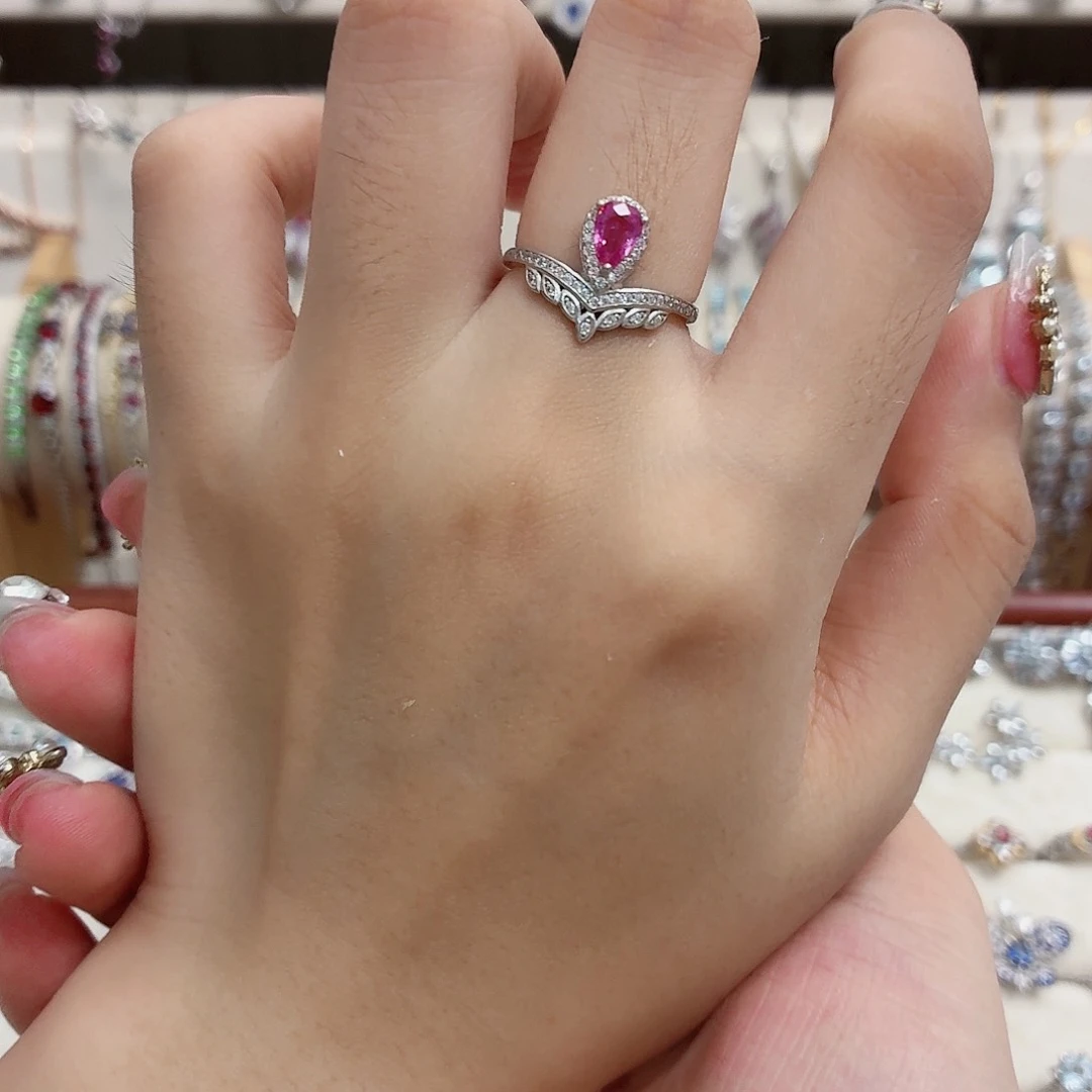 蓝宝石戒指银S925镶嵌