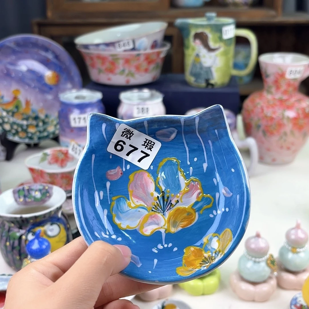 景德镇手绘高温釉下彩陶瓷茶具