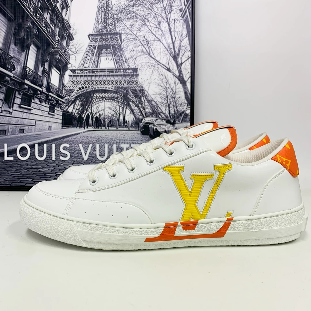 全新未使用 LouisVuitton/路易威登 LV Charlie系列白黄橙板鞋