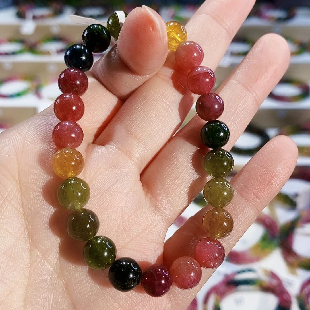 碧玺手链未镶嵌G2383素圈颜色微差