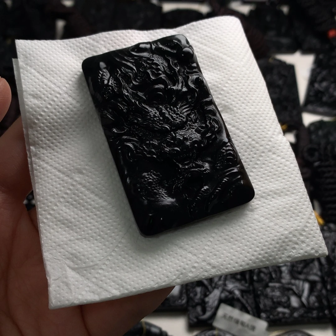 天然缅甸a货钢琴黑挂件