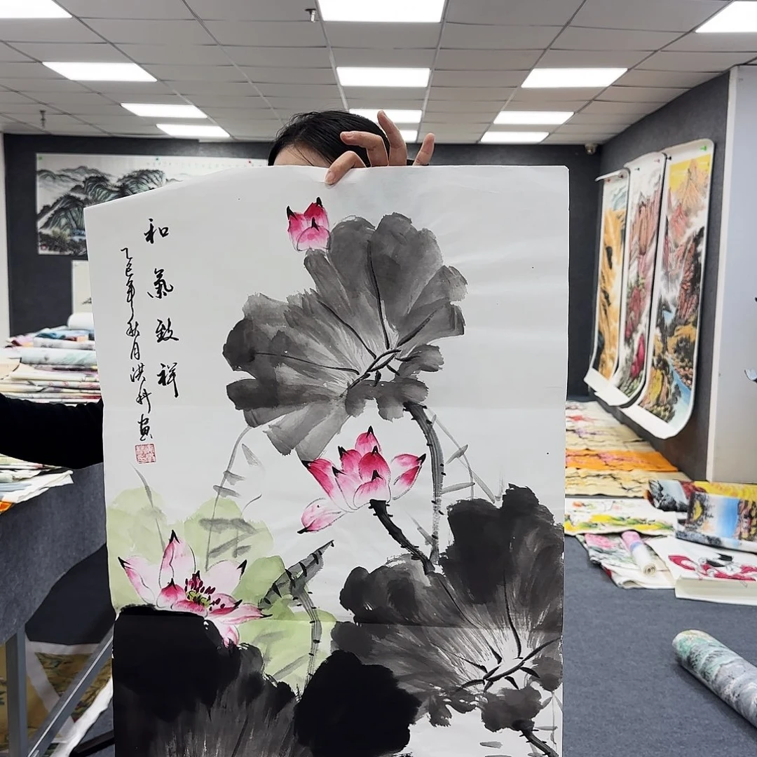 国画作品小姐姐放漏中