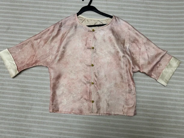 轻国风粉色提花新中式盘扣外套女2025春季新款甜美减龄上衣