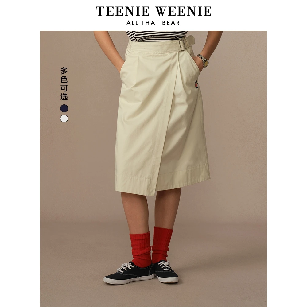 *TeenieWeenie小熊女半身裙25简约休闲学院通勤中长裙TTWH256533N