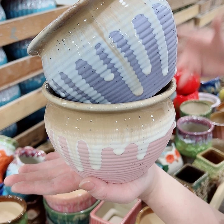 有孔，凑单福利满10元发货陶瓷多肉花盆！