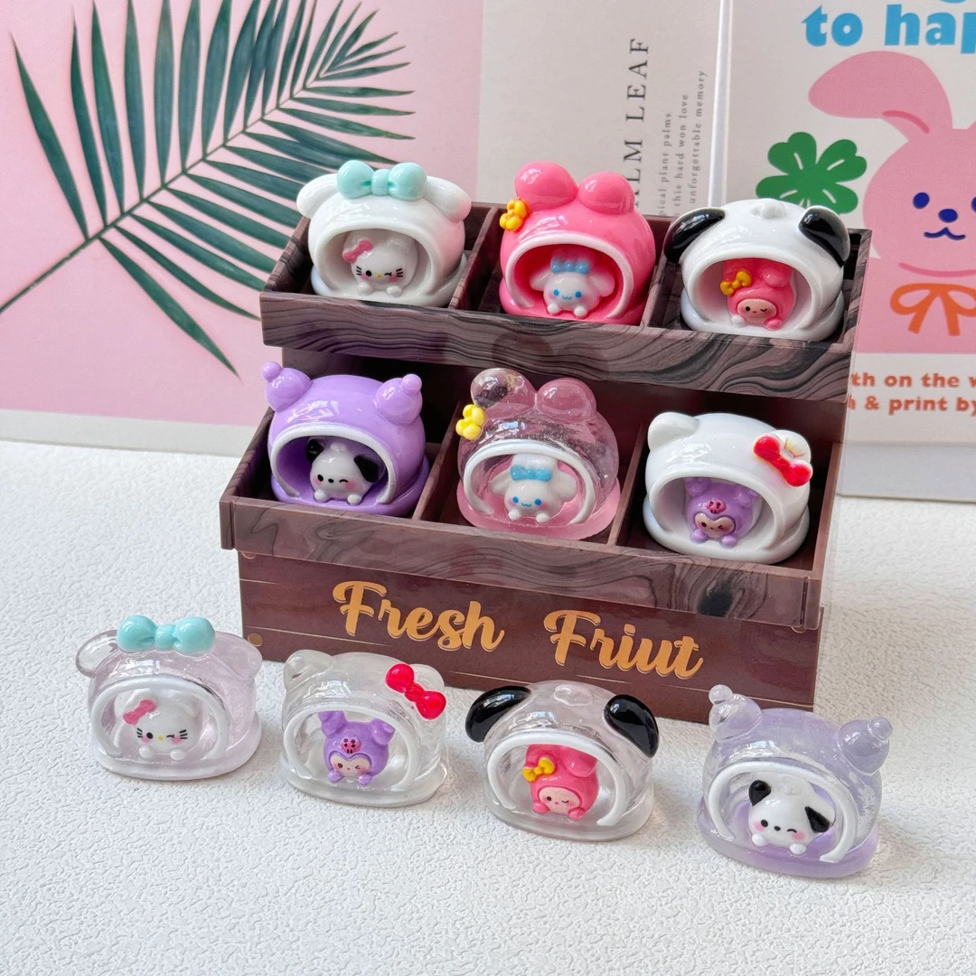 【直播拆】三丽鸥小窝卡通diy桌面/车载摆件