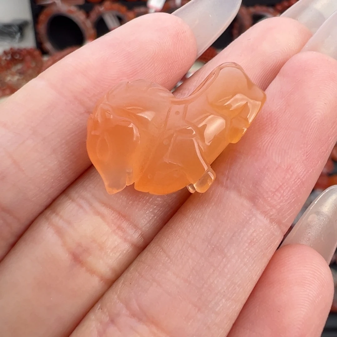 南红玛瑙未镶嵌颈饰冰橘马到成功