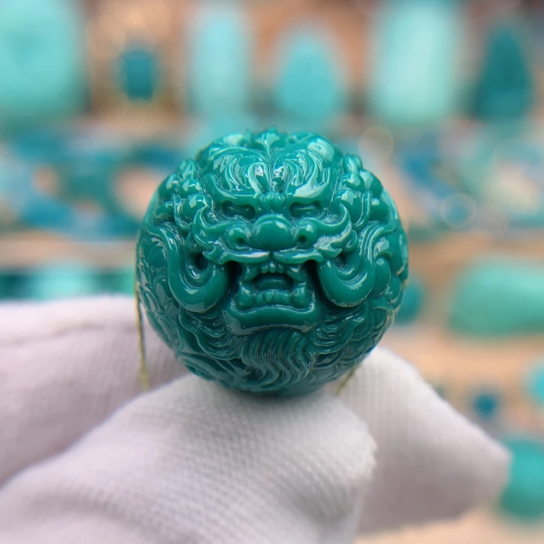 绿松石珠宝奇石未镶嵌18.2mm