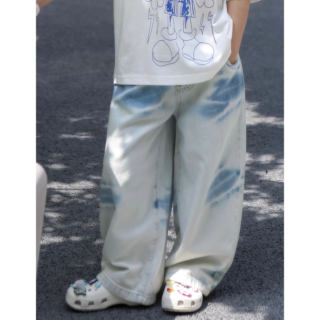【现货】伟伟同款【我有超能力】2025夏季新款扎染牛仔裤WW0652