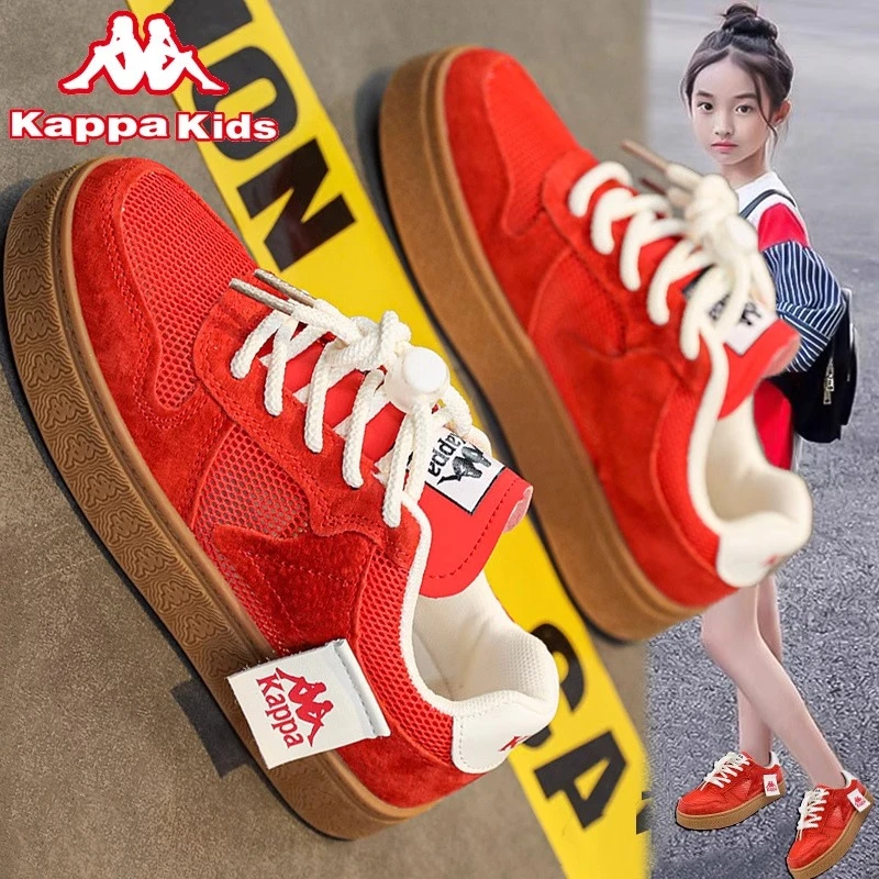 kappa卡帕儿童鞋女童新款春季春秋潮款网面网鞋德训大童运动板鞋