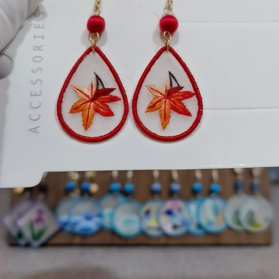 织绣苏绣耳环耳钉耳饰