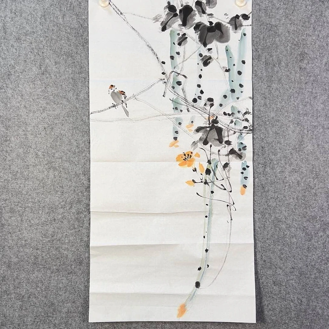 国画203 花鸟在此鸣叫的声此起彼伏中也