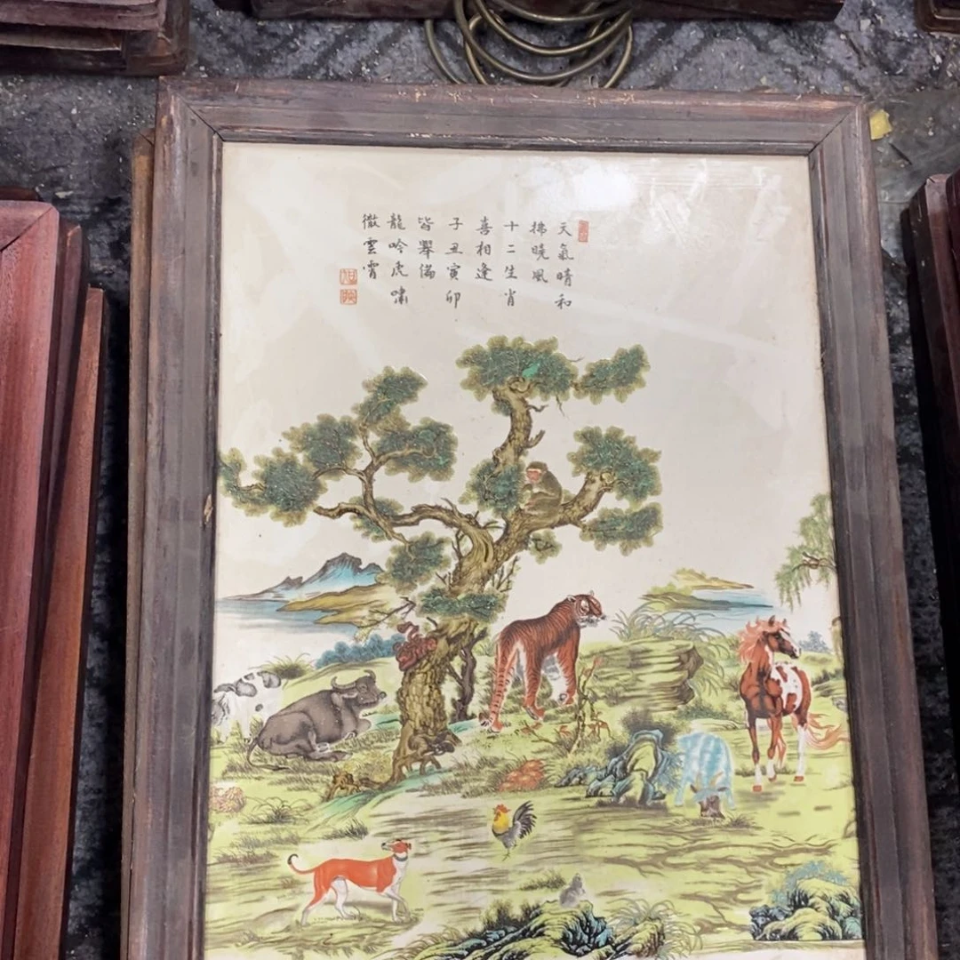 瓷片37*28*1景德镇瓷板画柴窑烧制