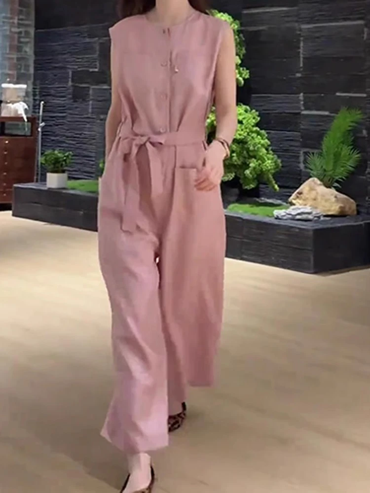 小个子气质女神范洋气轻奢高级感高档藕粉色连体裤子女装微奢服装