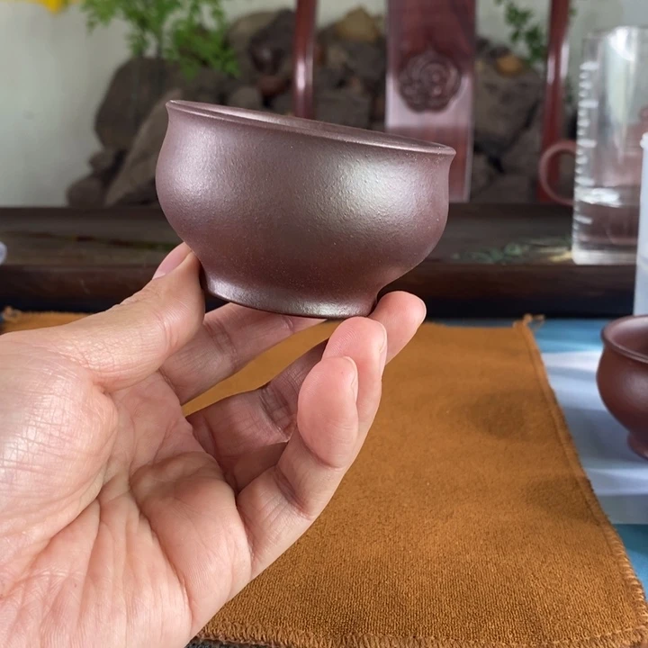 紫砂茶壶石红主人杯100