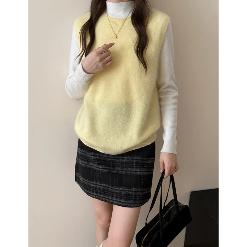 CKOUCCOO/扣蔻｜拉绒系列｜山羊绒绵羊毛桑蚕丝黄金配比针织衫马甲