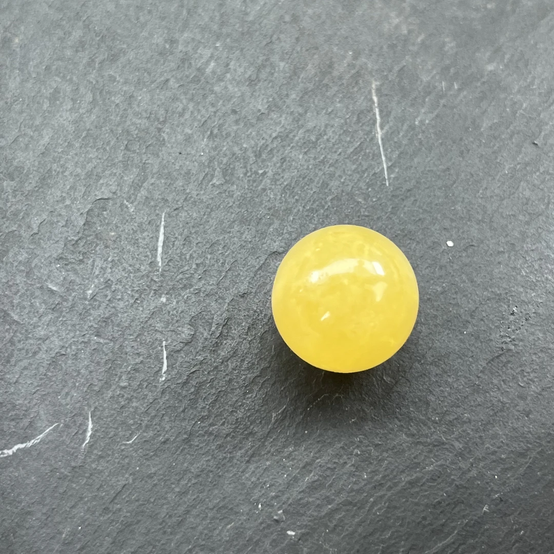 A314天然蜜蜡琥珀鸡油黄圆珠