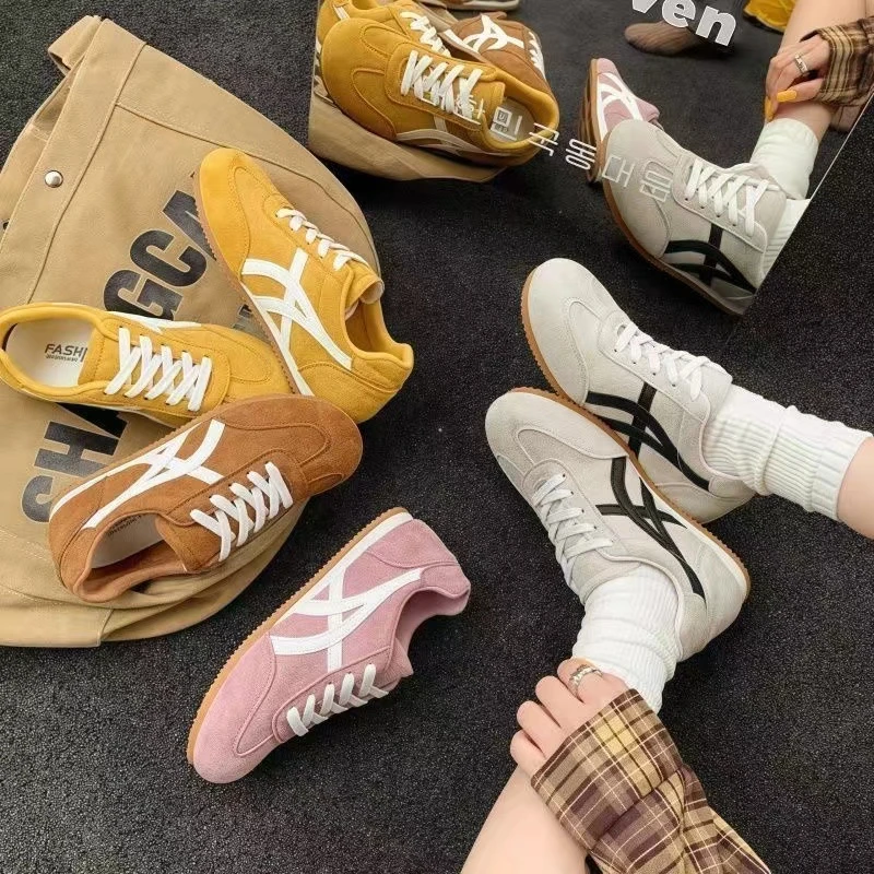 复古德训鞋女鞋2025年春季新款平底阿甘鞋运动鞋休闲软底单鞋绒