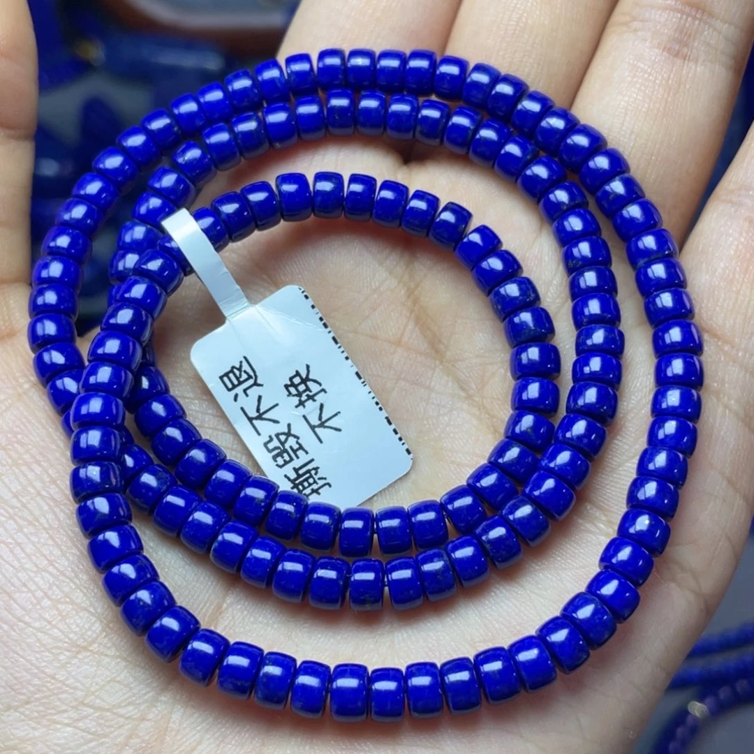 青金石未镶嵌5×3mm直切药片多圈手串