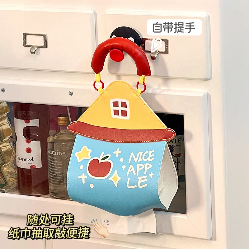 千姑娘可爱卡通壁挂式纸巾盒家用客厅车载卫生间防水抽纸卷纸挂袋