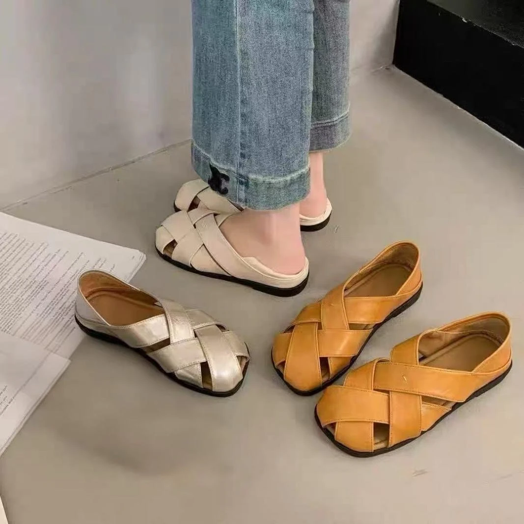 新款气质休闲韩版交叉编制时装凉鞋X252882