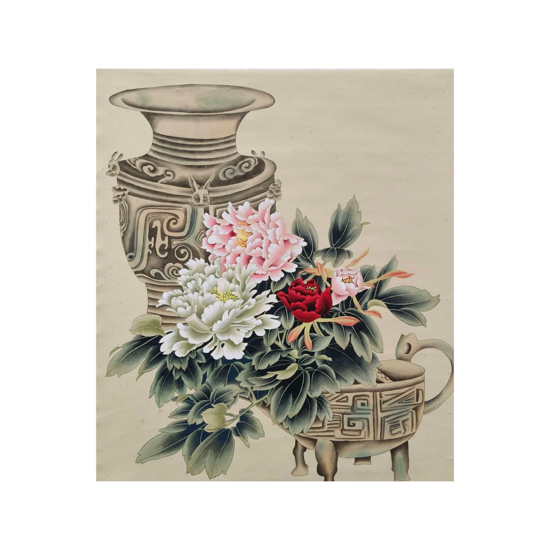 a009 《花卉》于fa 66*65（3.9平尺）纸本立轴