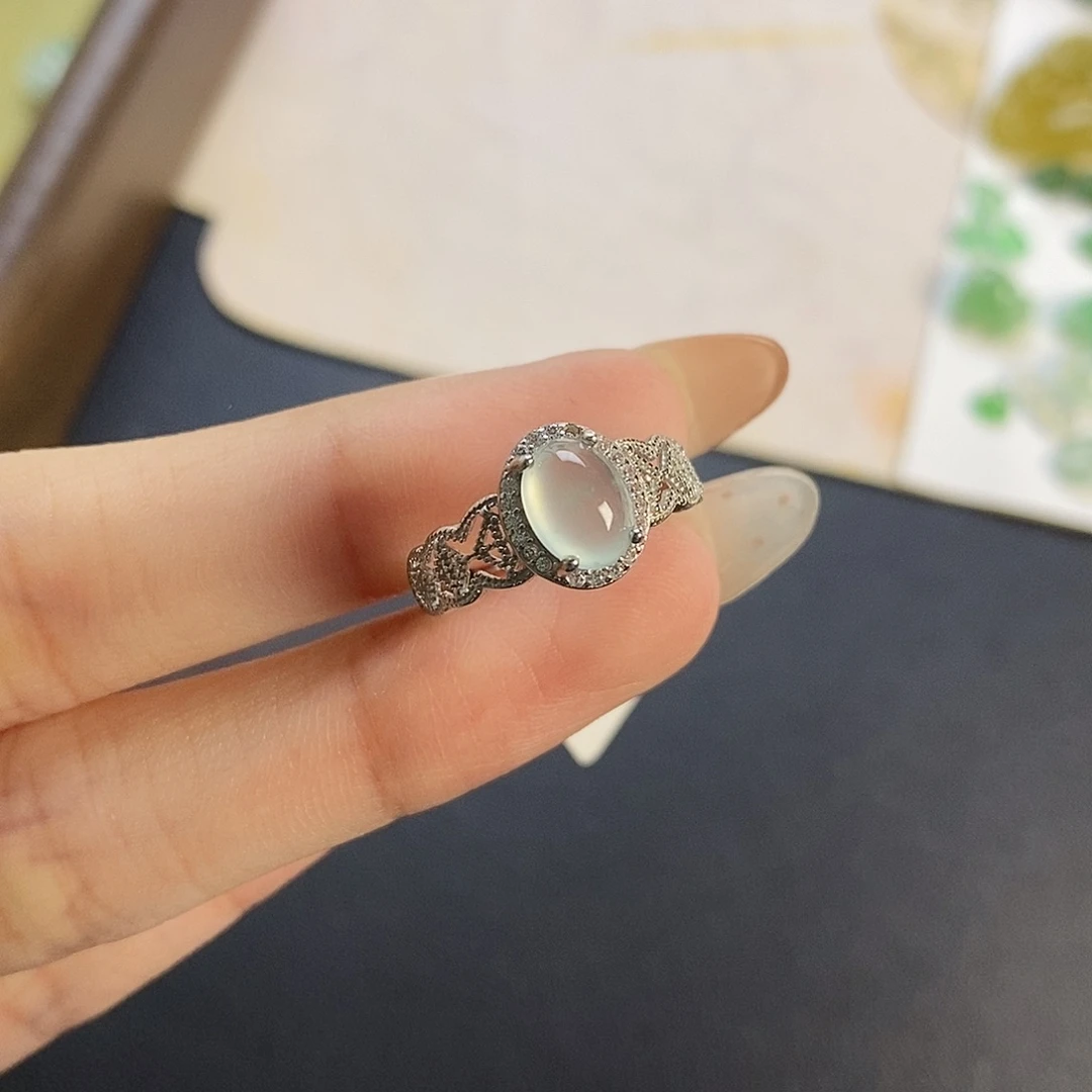 翡翠银S925镶嵌吊坠(不含链)