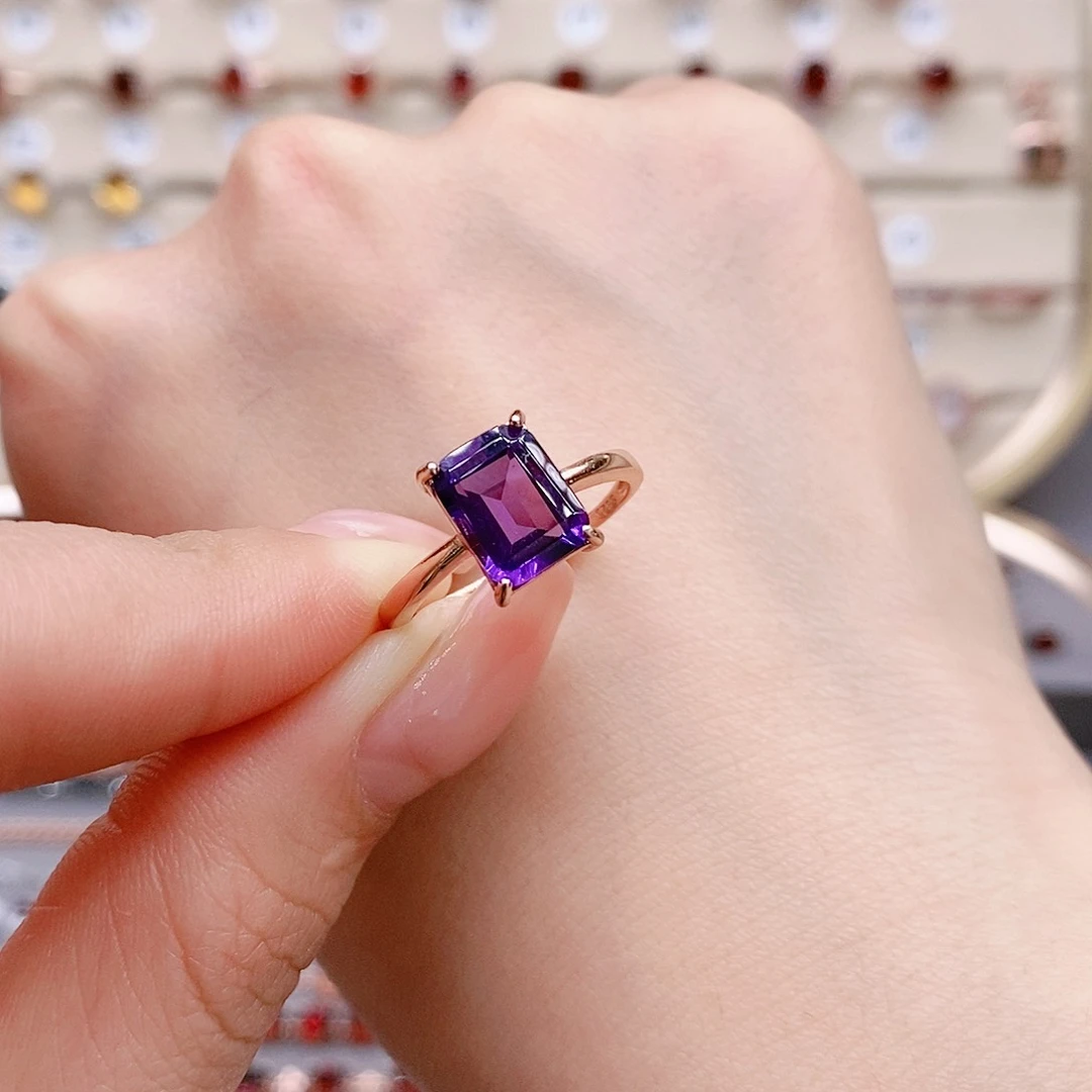 水晶戒指银S925镶嵌戒指