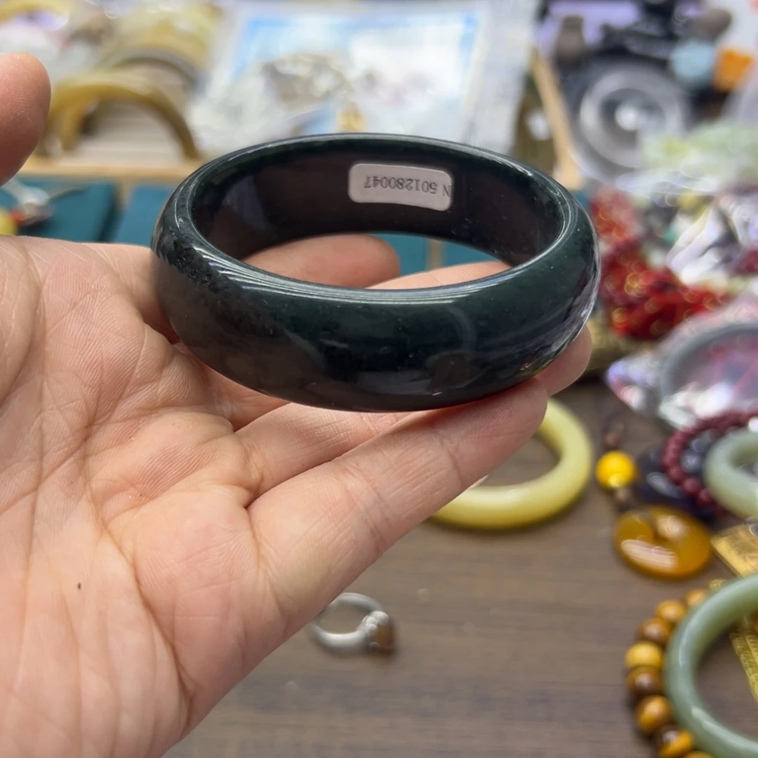 和田玉未镶嵌手镯59圈围121