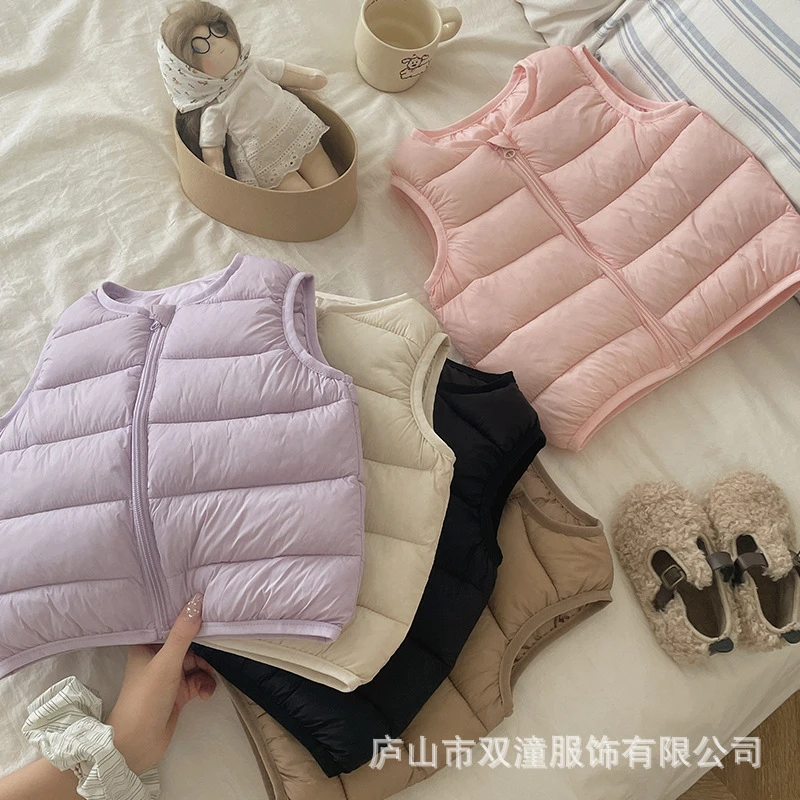 宝宝轻薄棉马甲儿童马夹2025秋冬新款男女童外穿洋气背心保暖潮