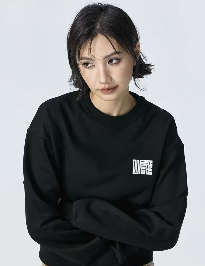 UF国潮官印加绒辣妹圆领卫衣