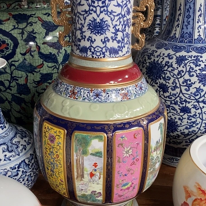 盏***叔景德镇陶瓷手工手绘花瓶摆件