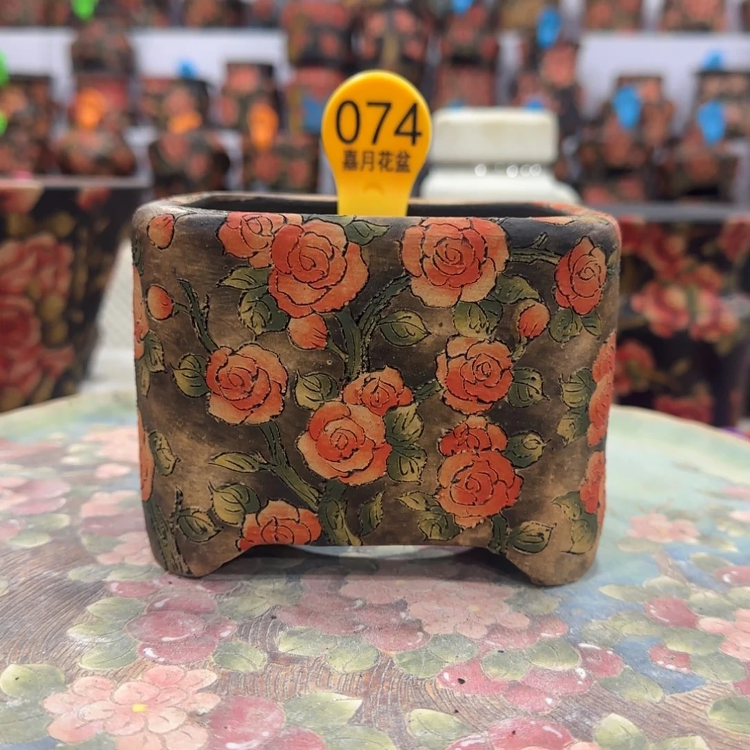 花盆紫砂精品多肉手绘花盆