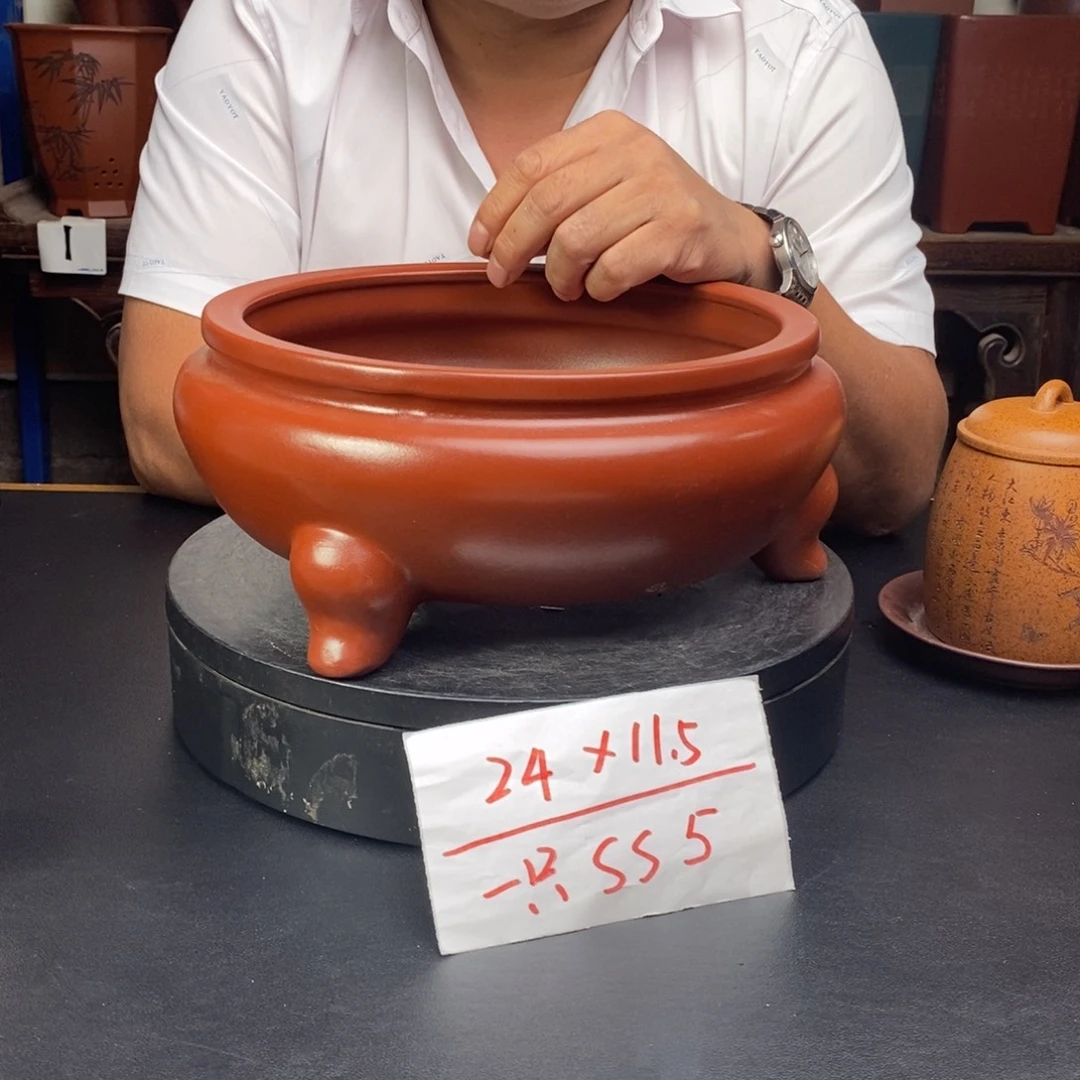 紫砂花盆货号一只SS5