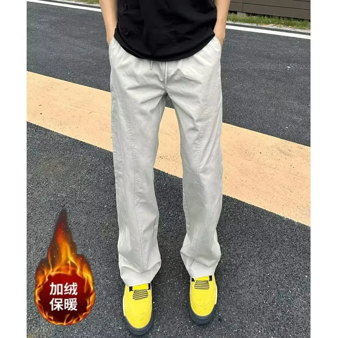美式潮流弯刀速干裤男潮牌休闲裤个性宽松显瘦工装直筒长裤爆款