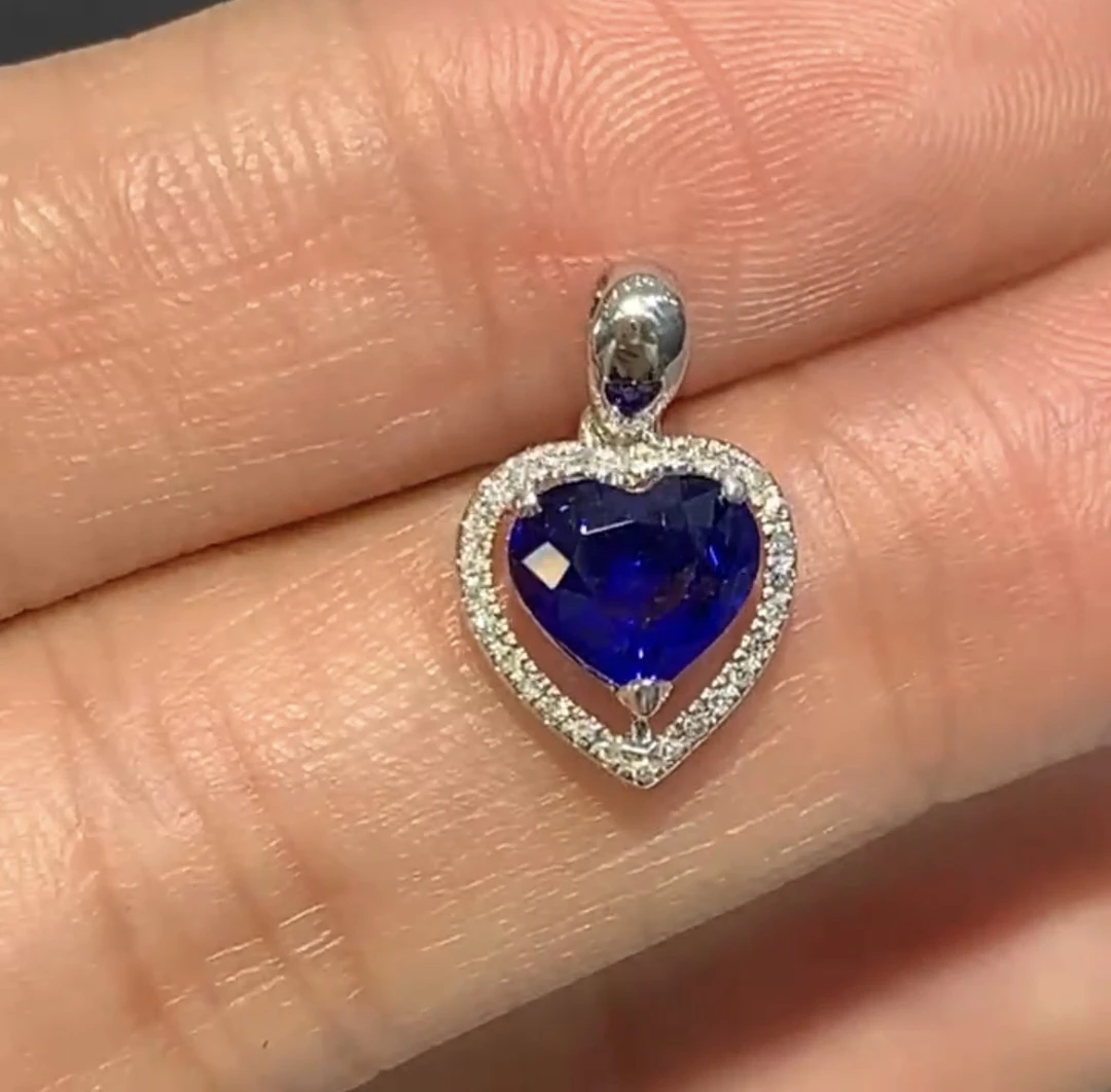 天然斯里兰卡蓝宝石吊坠