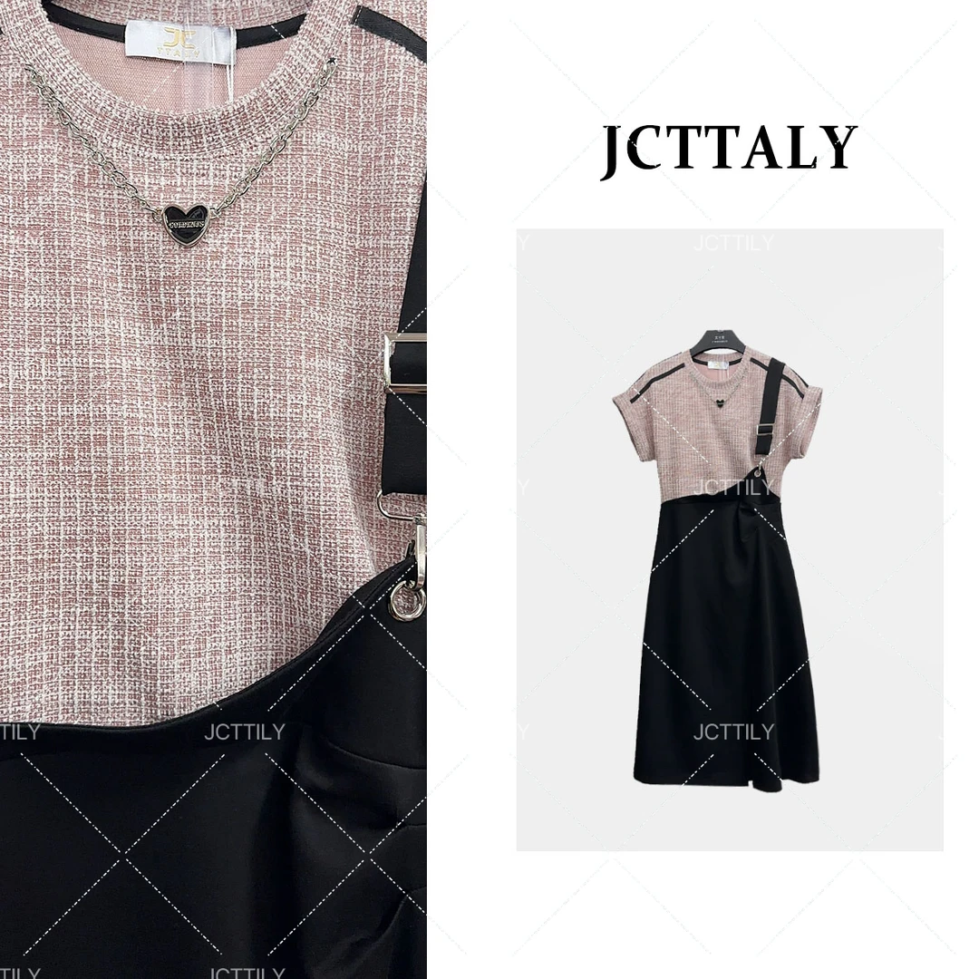 【Linda】【15】假两件拼接时尚显瘦百搭开叉女背带连衣裙JC-A3062