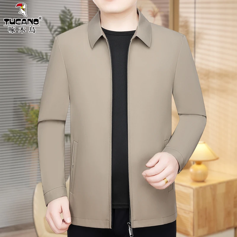 啄木鸟品牌【高定新品】2025春秋休闲上衣夹克男士高档行政商务外套