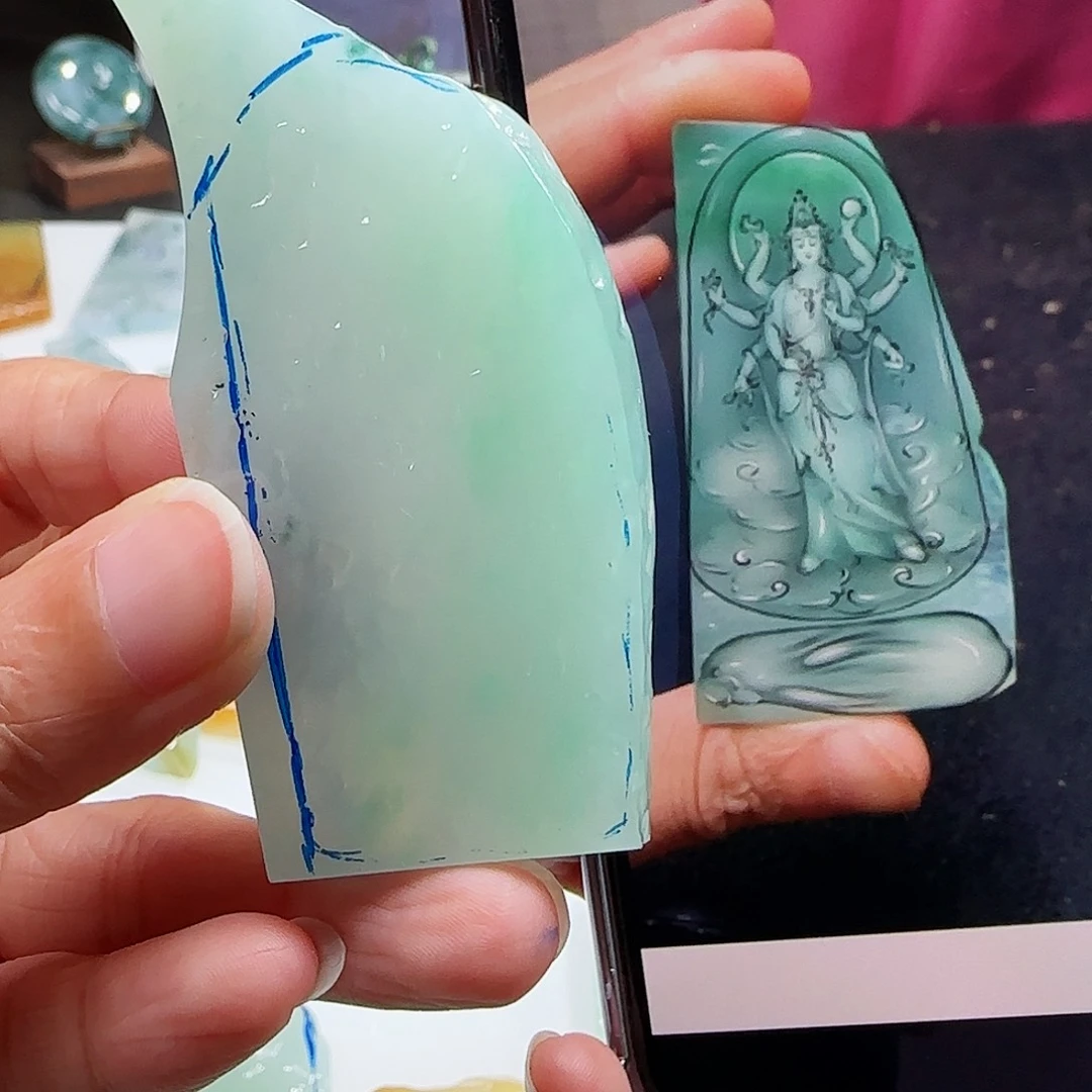 定制翡翠未镶嵌翡翠挂件