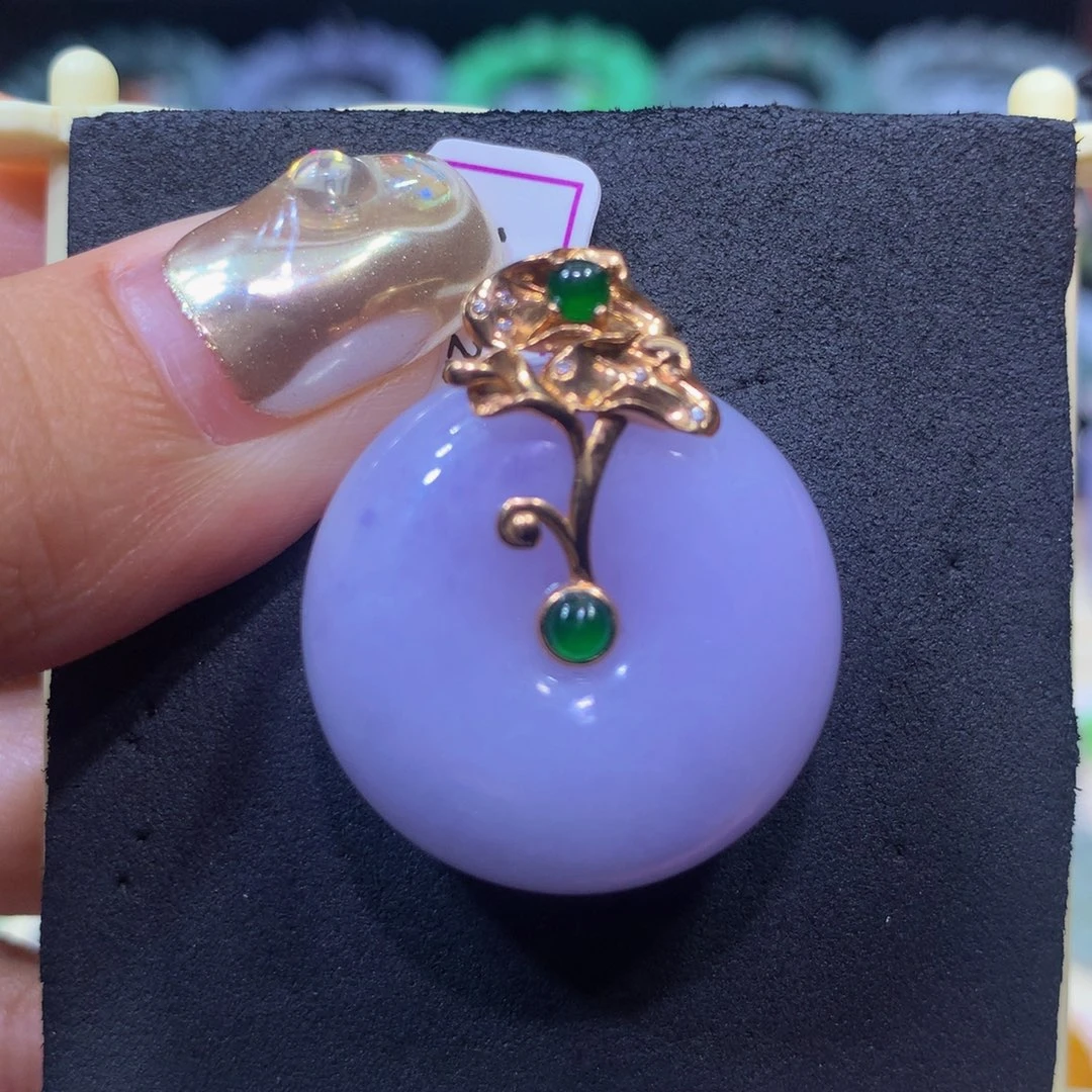 翡翠18K金镶嵌手链翡翠