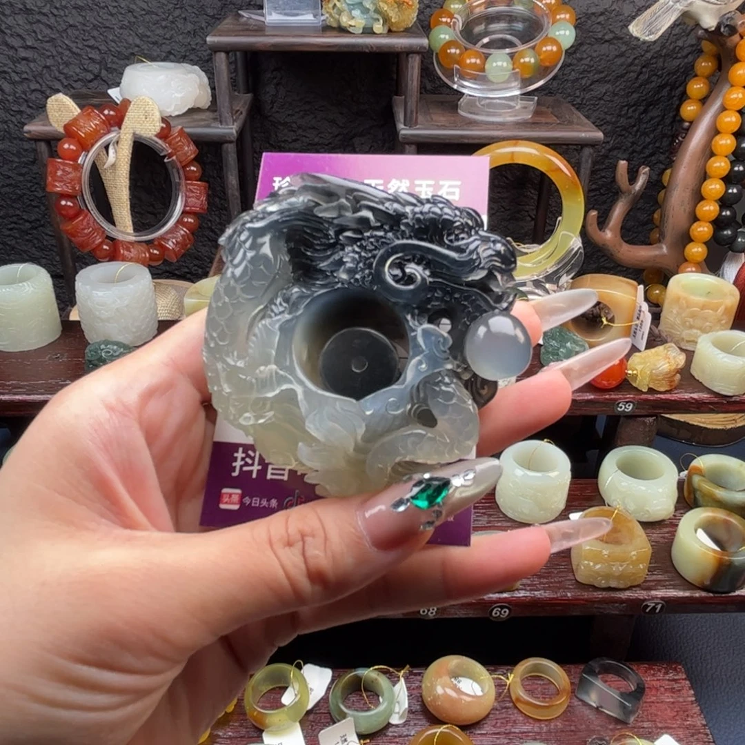 K***K未镶嵌蛇纹石玉戒指