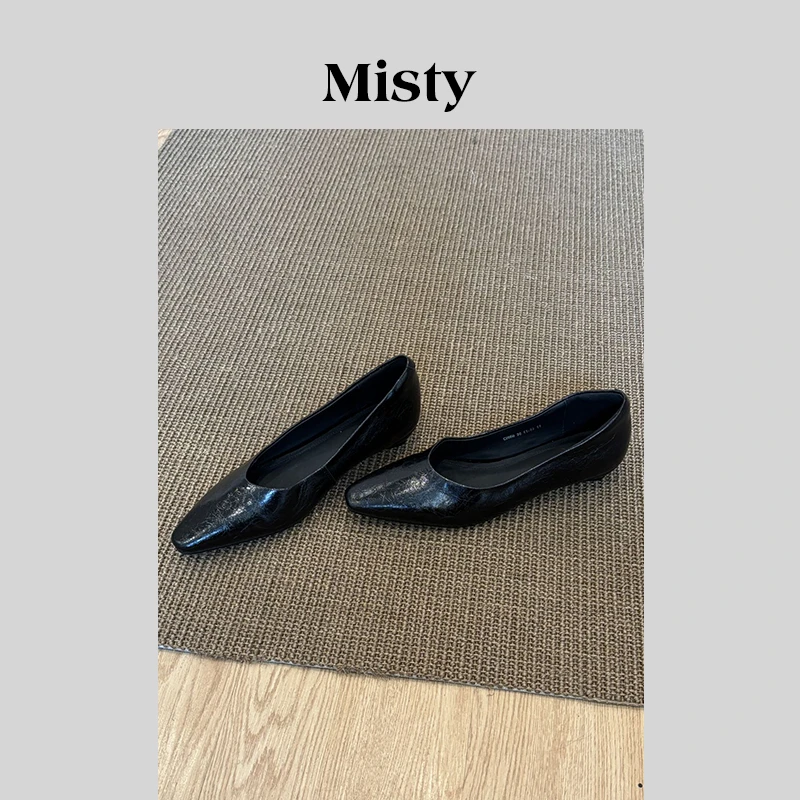 Misty雾屿女鞋|34-40码|2.5cm|2025年春季简约平跟浅口单鞋纯色