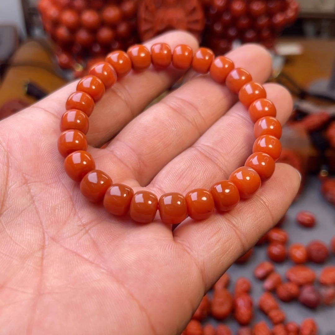 南红玛瑙未镶嵌川料精工老型手串卡8➕