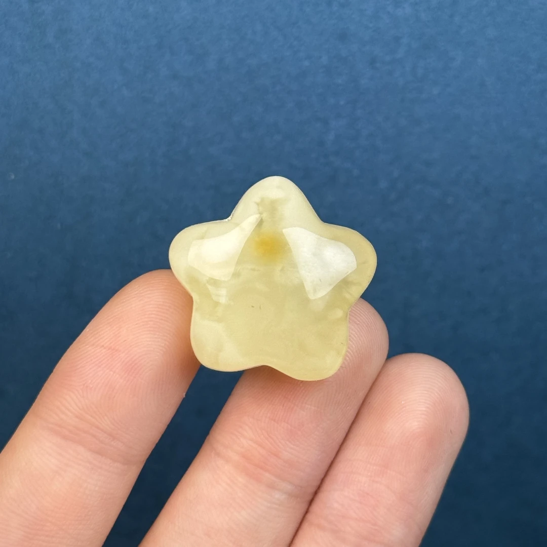 Y7412天然原矿蜜蜡 立体星星24.8*13mm 支持鉴定假一罚十