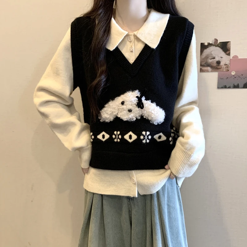 秋冬新款大码女装显瘦遮肉假两件针织衫微胖妹妹设计感遮肚子上衣