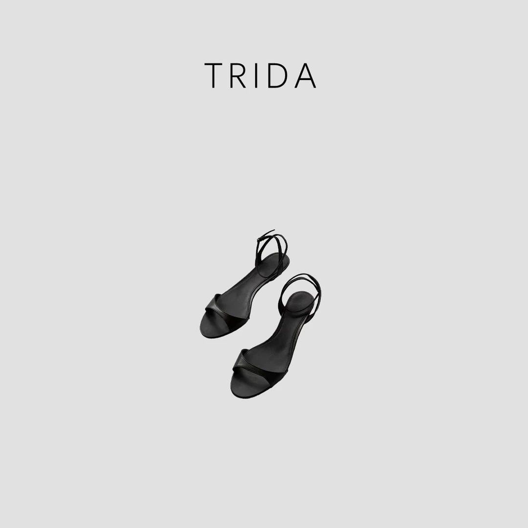 【Trida】优质进口混种羊皮两色简约轻盈透气矮跟凉鞋5561YS