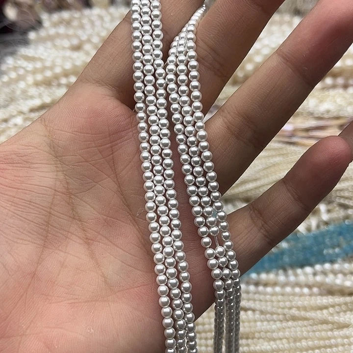 玛瑙/玉髓未镶嵌珠宝半成品一条3mm左右贝珠