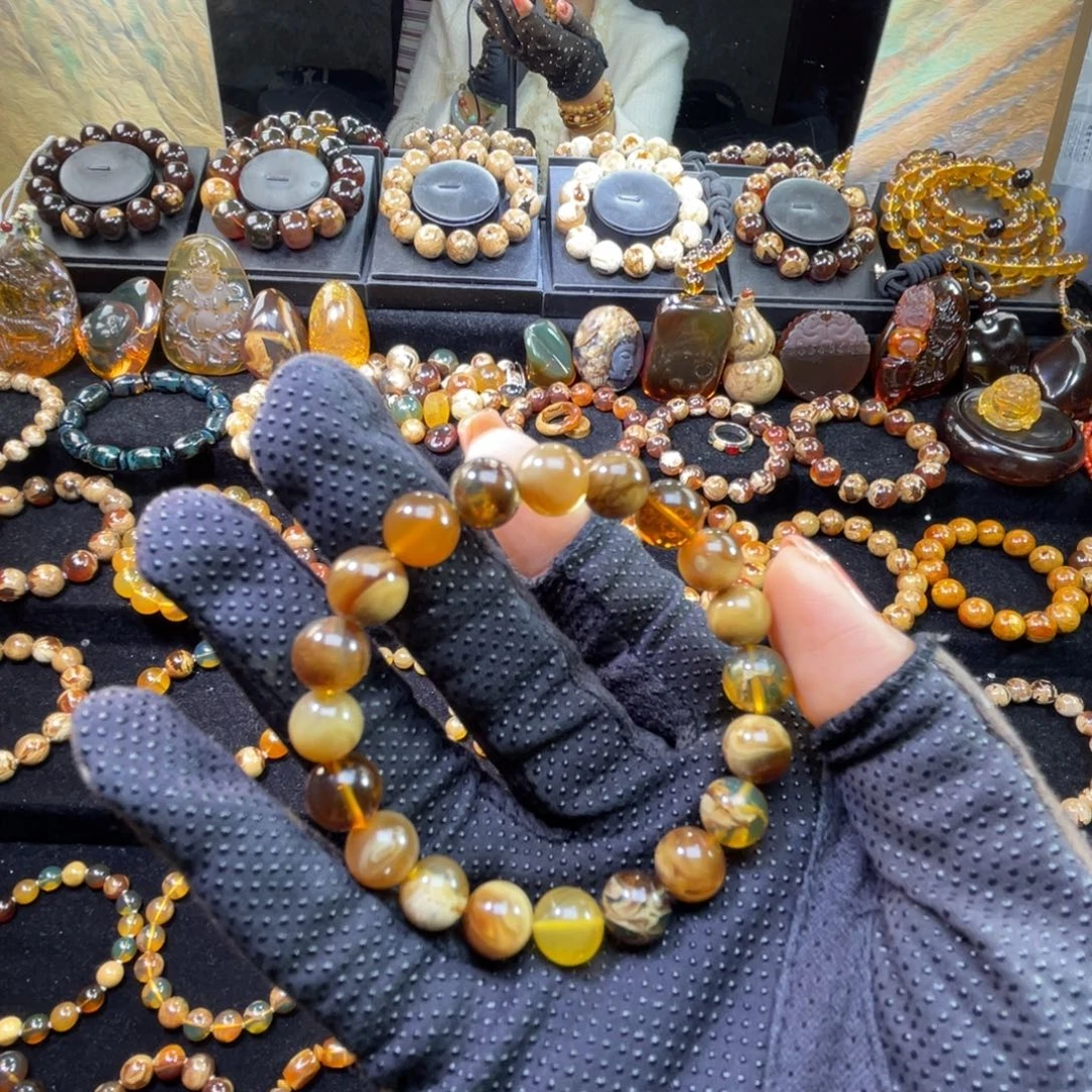 琥珀未镶嵌手串蜜蜡0.8