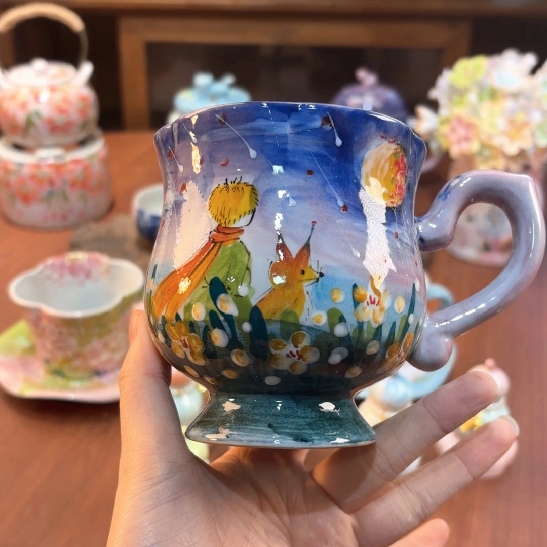 景德镇手绘高温釉下彩陶瓷茶具