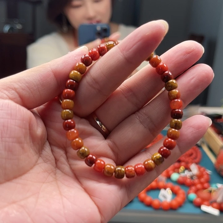 南红玛瑙未镶嵌大山包包浆单圈5mm